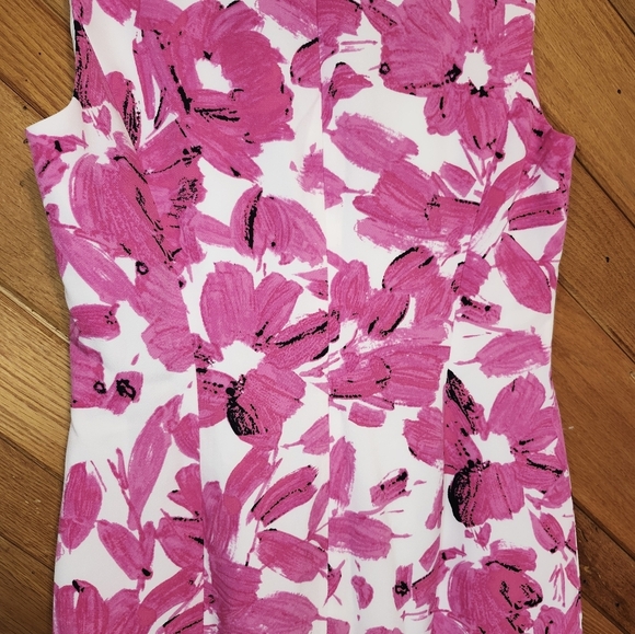 Kasper white and pink floral square neck sheath dress size 4 - Picture 13 of 14